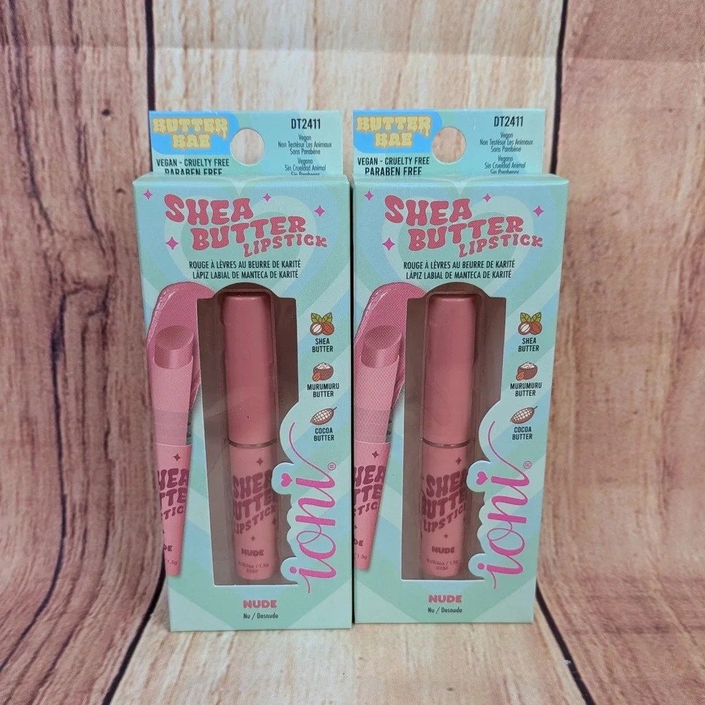 2 PK Ioni Butter Bae Shea Butter Lipstick Nude - Hydrating Buildable Color